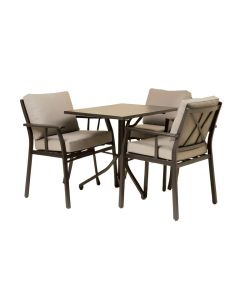 Alice Round 2 - Person 32.3 '' Long Aluminum Bistro Set With Cushions