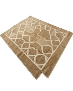 Calderon Geometric Tufted Tan Indoor / Outdoor Area Rug