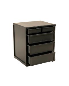 Oak Bend Small-Parts Storage Drawer Cabinet - Black (synthetic illustration; no displayed measurements)