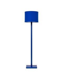 Bay Bend Floor Lamp With A Plain Fabric Shade - Blue