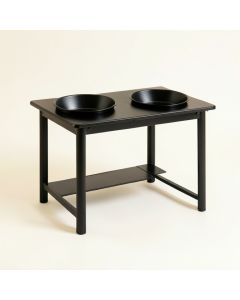 Clay Dale Pet Feeding Stand With Two Plain Empty Bowls - Black (synthetic illustration; no displayed measurements)