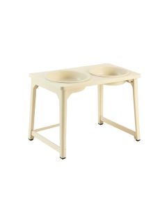 Alder Brook Pet Feeding Stand With Two Plain Empty Bowls - Ivory (synthetic illustration; no displayed measurements)