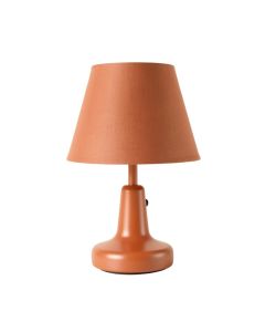 Birch Arc Table Lamp With A Plain Fabric Shade
