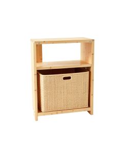 Ridge Arc Freestanding Pull-Out Hamper Cabinet - Beige (synthetic illustration; no displayed measurements)