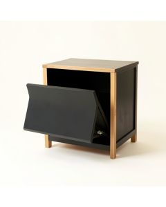 Stone Crossing Freestanding Pull-Out Hamper Cabinet - Black (synthetic illustration; no displayed measurements)