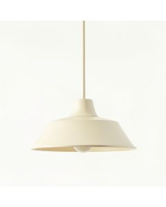 Reed Arc Pendant Light Suspended From One Plain Cable - Cream (synthetic illustration; no displayed measurements)