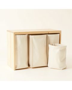 Moss Canyon Laundry Sorting Station With Plain Removable Bags - Ivory (synthetic illustration; no displayed measurements)