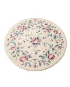 Round Eliphaz Floral Shag Ivory/Pink/Blue Area Rug
