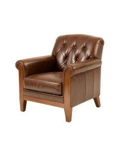 Dourney 44.63 '' Wide Tufted Leather Match Armchair (synthetic illustration; no displayed measurements)