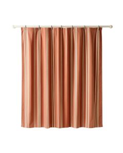 Stone Arc Shower Curtain Hanging Flat From A Plain Rod - Terracotta (synthetic illustration; no displayed measurements)