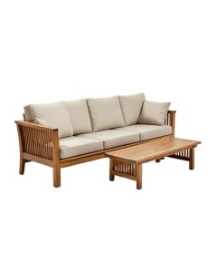 Nathan 5 Piece Teak Sofa Seating Group With Cushions (synthetic illustration; no displayed measurements)