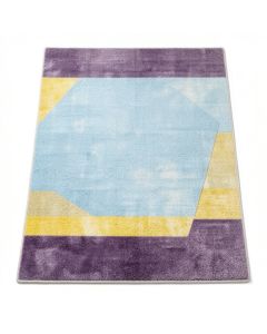 Cube Light Blue/Yellow/Plum Area Rug (synthetic illustration; no displayed measurements)