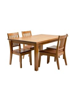 Alysoun Butterfly Leaf Rubberwood Solid Wood Dining Set