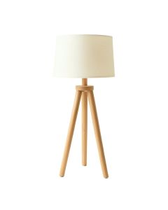 Alder Dell Floor Lamp With A Plain Fabric Shade - Ivory