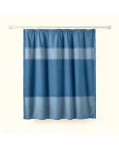 Summit Crossing Shower Curtain Hanging Flat From A Plain Rod - Blue (synthetic illustration; no displayed measurements)