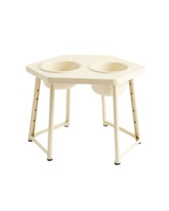 Brook Bluff Pet Feeding Stand With Two Plain Empty Bowls - Ivory