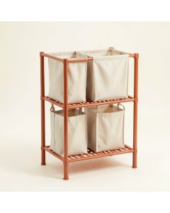 Fern Dell Laundry Sorting Station With Plain Removable Bags - Terracotta (synthetic illustration; no displayed measurements)