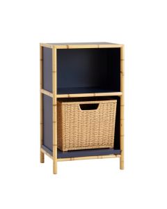Shore Crossing Freestanding Pull-Out Hamper Cabinet - Navy