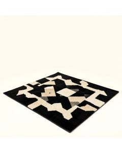 Hardage Geometric Tufted Wool Black/Beige Area Rug (synthetic illustration; no displayed measurements)