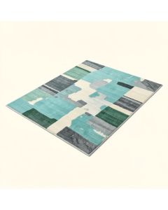 Babb Abstract Turquoise/Gray/Off-White/Green Shades Indoor Area Rug (synthetic illustration; no displayed measurements)