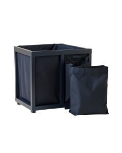 Rowan Brook Laundry Sorting Station With Plain Removable Bags - Navy (synthetic illustration; no displayed measurements)