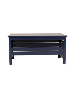 Laurel Arc Narrow Outdoor Storage Bench - Navy