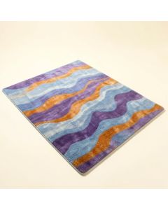 Ombre Hand Drawn Waves Sky Blue/Purple/Orange Area Rug (synthetic illustration; no displayed measurements)
