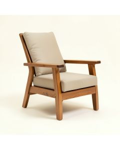 Fina Outdoor Hardwood Patio Chair With Cushions (synthetic illustration; no displayed measurements)