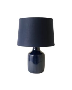 Lake Dale Table Lamp With A Plain Fabric Shade - Navy