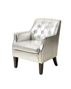 Barrowman Tufted Upholstered Side Chair In Metallic Platinum