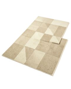 Rhodes Stripped Checker 3 Piece Hand-Knotted Beige Area Rug Set (synthetic illustration; no displayed measurements)