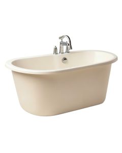 67 '' X 32 '' Freestanding Soaking Fiberglass Bathtub With Faucet