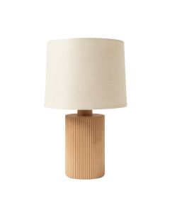 Willow Arc Table Lamp With A Plain Fabric Shade - Beige (synthetic illustration; no displayed measurements)