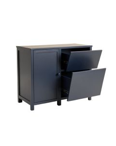 Dawn Dell Freestanding Pull-Out Hamper Cabinet - Navy (synthetic illustration; no displayed measurements)