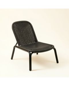 Laurel Brook Outdoor Lounge Chair - Black (synthetic illustration; no displayed measurements)