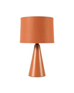Reed Bridge Table Lamp With A Plain Fabric Shade - Terracotta
