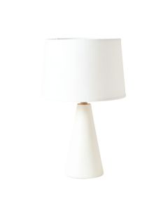 Pine Branch Table Lamp With A Plain Fabric Shade - White