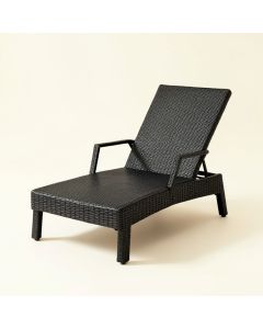 Moss Dale Outdoor Lounge Chair - Black (synthetic illustration; no displayed measurements)