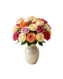 Artificial Roses Floral Arrangements In Vase