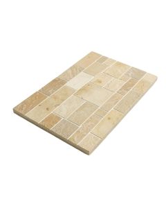 Random Sized Natural Stone Mosaic Tile In Tan/Beige