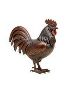 Cousar Metal/Wood Rooster Figurine