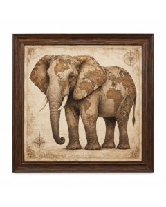 Global Elephant Framed Graphic Art