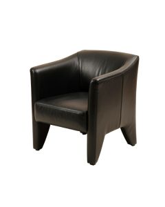 Bartram Leather Upholstered Side Chair In Black