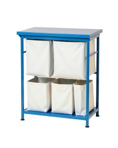 Juniper Bend Laundry Sorting Station With Plain Removable Bags - Blue