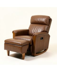 Quarles 30 '' Wide Faux Leather Manual Glider Standard Recliner With Ottoman (synthetic illustration; no displayed measurements)