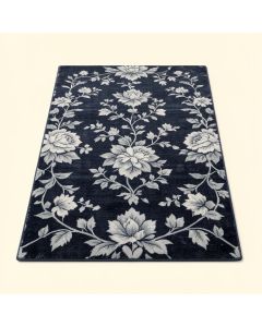 Hillsby Floral Dark Blue/Light Gray Area Rug (synthetic illustration; no displayed measurements)