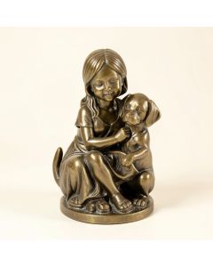 Slaymaker Girl And Pup Reading Statue (synthetic illustration; no displayed measurements)