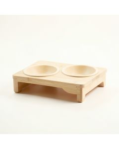 Spruce Falls Pet Feeding Stand With Two Plain Empty Bowls - Ivory (synthetic illustration; no displayed measurements)