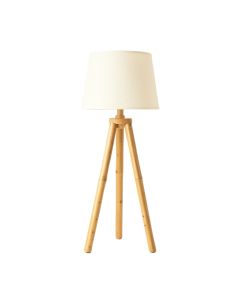Ash Bridge Floor Lamp With A Plain Fabric Shade - Ivory (synthetic illustration; no displayed measurements)