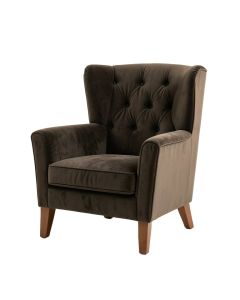 Anamaria 30.7 '' Wide Tufted Velvet Wingback Chair (synthetic illustration; no displayed measurements)